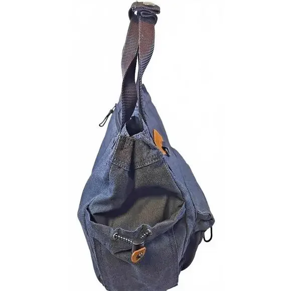 UNITED by BLUE Westward Collection Denim Canvas Medium Backpack Bag Sustainable - Picture 4 of 8
